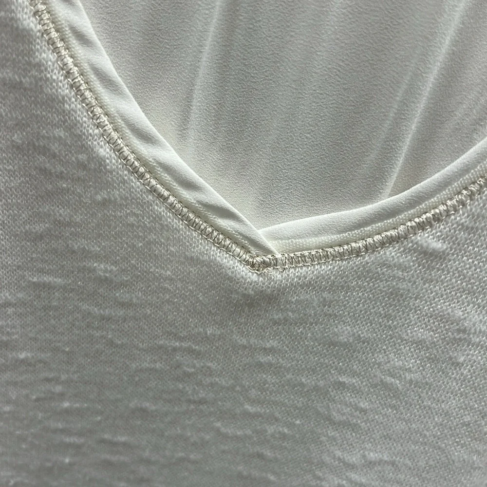 White House Black Market Large long sleeve white lightweight sweater w/lace back
